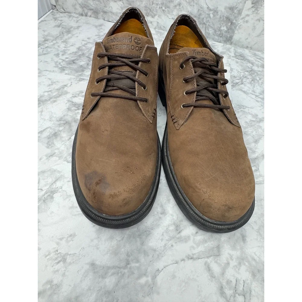 Timberland 🤑Waterproof Brown Leather Oxford Shoes‎ Mens 13M Lace Up Derby